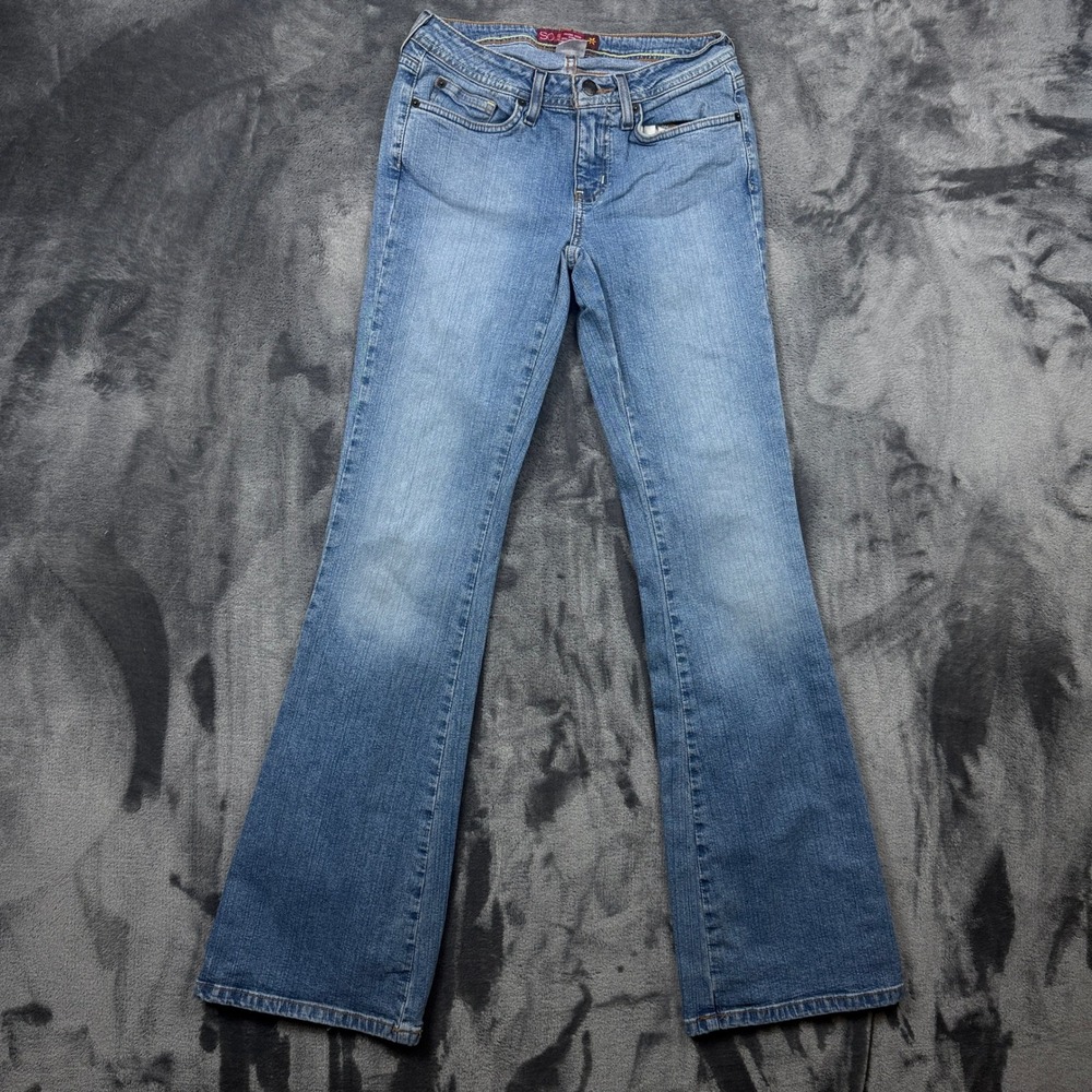 SO Flare Jeans Womens Size 0 Blue Venice Wash Stretch Low Rise Denim Pants